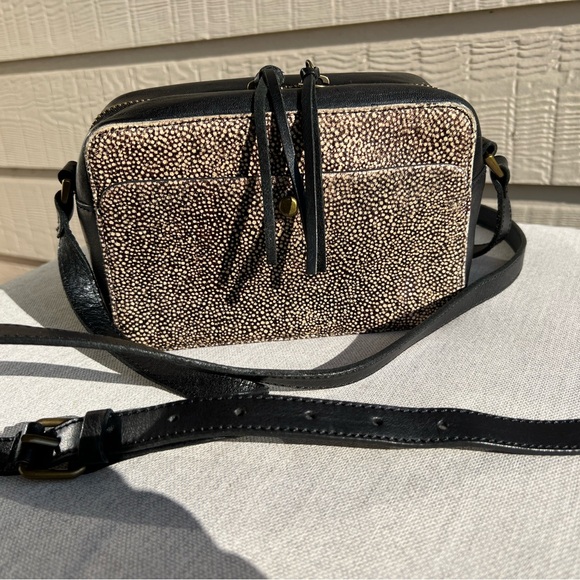 Madewell black leather crossbody purse cheetah 🐆 - Picture 2 of 15